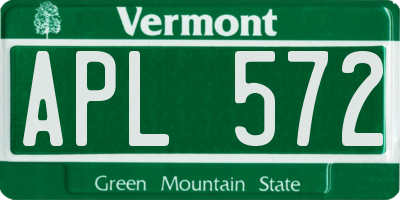 VT license plate APL572