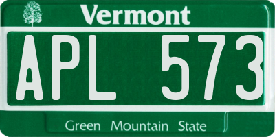 VT license plate APL573
