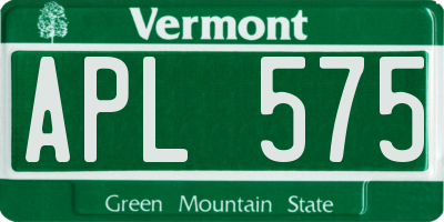 VT license plate APL575
