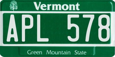 VT license plate APL578