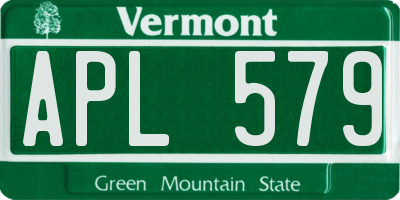 VT license plate APL579