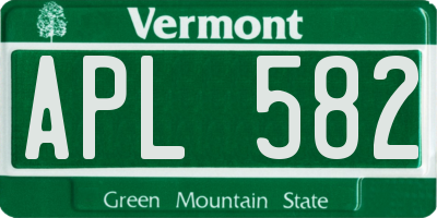 VT license plate APL582