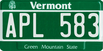 VT license plate APL583