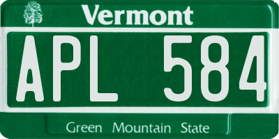 VT license plate APL584