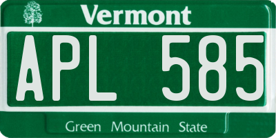 VT license plate APL585
