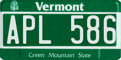 VT license plate APL586