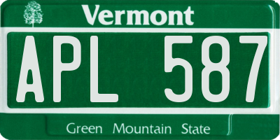 VT license plate APL587