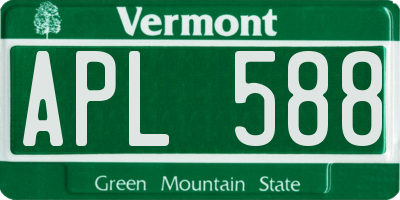 VT license plate APL588