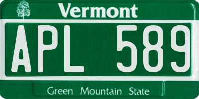VT license plate APL589