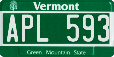 VT license plate APL593