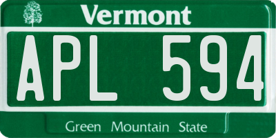 VT license plate APL594