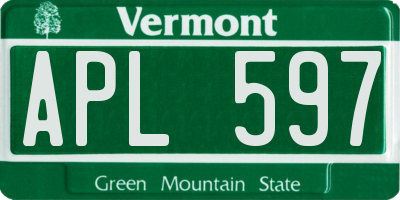 VT license plate APL597