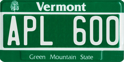 VT license plate APL600