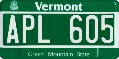 VT license plate APL605