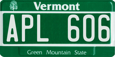 VT license plate APL606