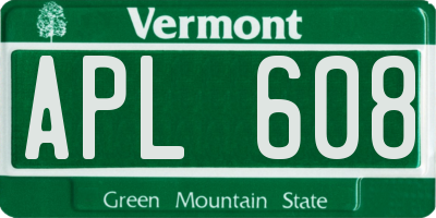 VT license plate APL608