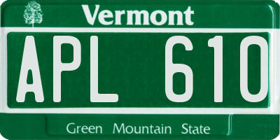 VT license plate APL610