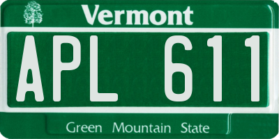 VT license plate APL611