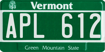 VT license plate APL612