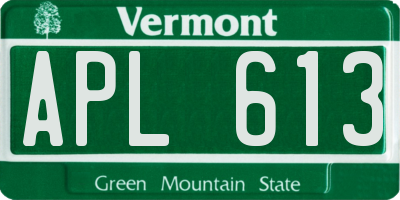 VT license plate APL613