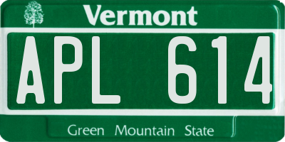 VT license plate APL614