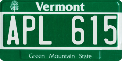 VT license plate APL615