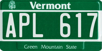 VT license plate APL617