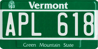 VT license plate APL618