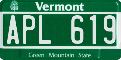 VT license plate APL619