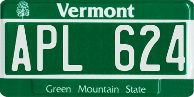 VT license plate APL624