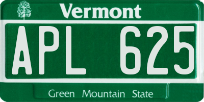 VT license plate APL625