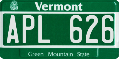 VT license plate APL626