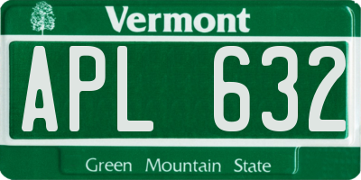 VT license plate APL632