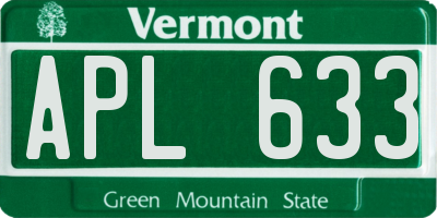 VT license plate APL633