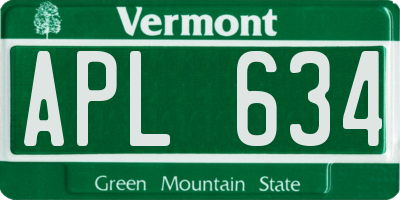 VT license plate APL634