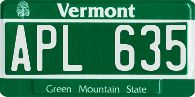VT license plate APL635