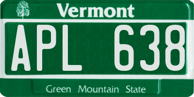 VT license plate APL638
