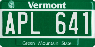 VT license plate APL641