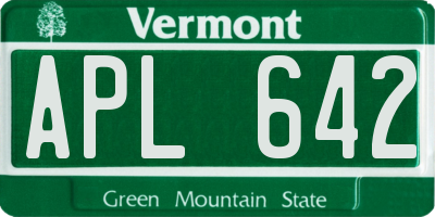 VT license plate APL642