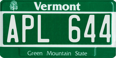 VT license plate APL644
