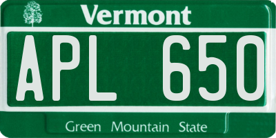 VT license plate APL650