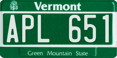 VT license plate APL651