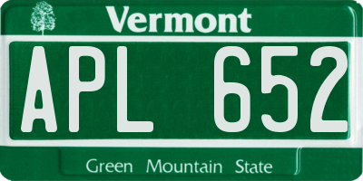 VT license plate APL652