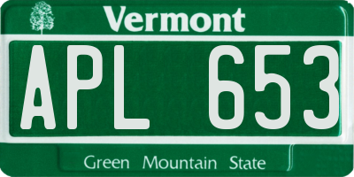 VT license plate APL653