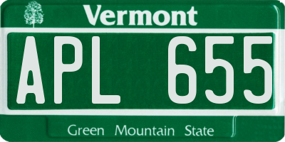 VT license plate APL655