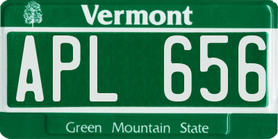 VT license plate APL656