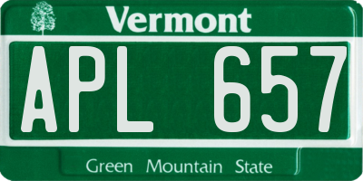 VT license plate APL657