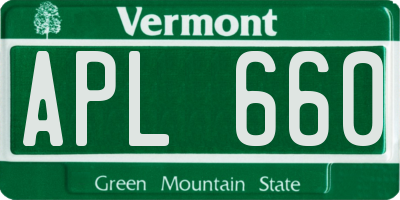 VT license plate APL660