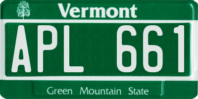 VT license plate APL661