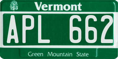 VT license plate APL662